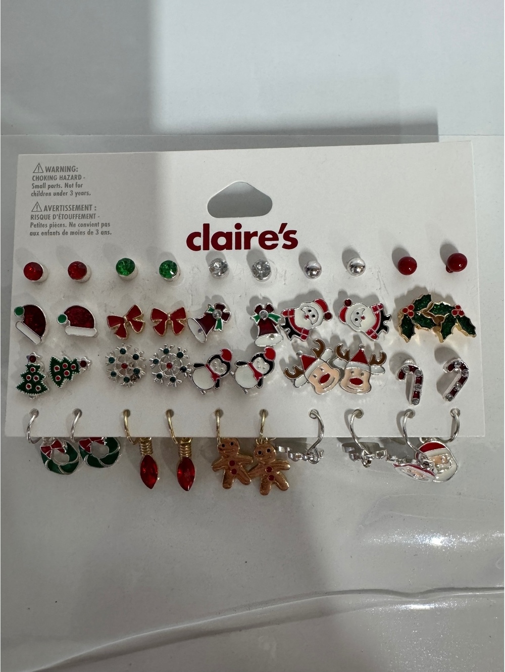 Claire's Christmas Themed Earring Set 24 Pairs Holiday Jewelry